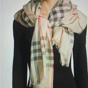 BURBERRY-Giant Check Gauze Scarf